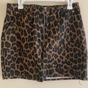 Charlotte Russe Leopard Print Skirt